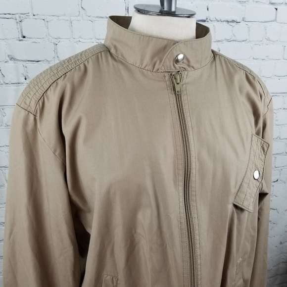 FOG CUTTER | beige mock neck zip up jacket - Picture 2 of 4